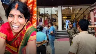 छात्रा की मौत की सूचना पर रोती बिलखती मां और घटना स्थल पर जुटी भीड़।