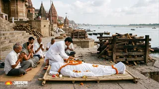 गरुड़ पुराण के अनुसार अंतिम संस्कार में मृतक के सिर की सही दिशा (Picture Credit: AI Generated)
