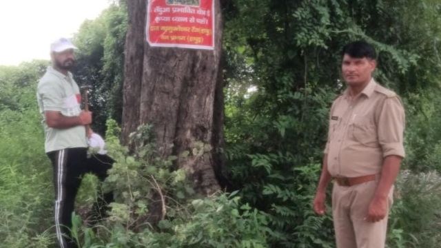हापुड़ में तेंदुए को पकड़ने के लिए लगाए दो पिंजरे, गूलर के पेड़ों पर बांधे गए लाल कपड़े
