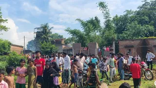 घटनास्थल पर मौजूद ग्रामीण