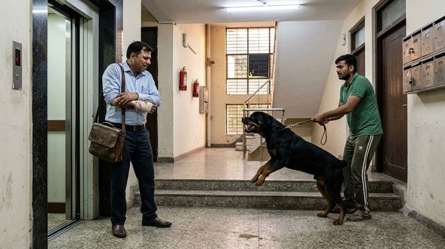 साहिबाबाद में रोटवीलर का आतंक: लिफ्ट का इंतजार कर रहे IVF साइंटिस्ट पर हमला, हालत गंभीर
