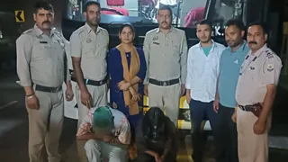 मंडी पुलिस की गिरफ्त में चिट्टे के साथ पकड़े युवक व युवती।