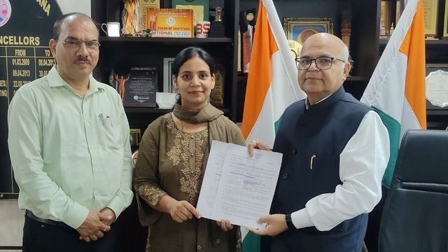 हरियाणा केंद्रीय विश्वविद्यालय की आचार्य डॉ. अंशु शर्मा को AICTE से मिले 2 रिसर्च प्रोजेक्ट, 60 लाख का अनुदान
