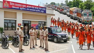 कावंड़ में ट्रैफिक कंट्रोल के लिए बना नया थाना। फोटो: एआई जनरेटेड