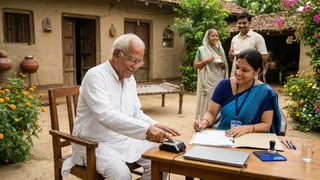 बिहार में अब 75+ बुजुर्गों की घर बैठे होगी जमीन की रजिस्ट्री (AI Generated Image)