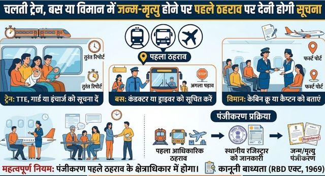 UP में जन्म-मृत्यु पंजीकरण के नए नियम लागू, अब चलती ट्रेन, बस या विमान में भी देनी होगी सूचना
