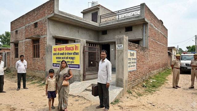 'मकान बिकाऊ है' का लगाया फ्लेक्सी, मुरादाबाद में दबंगों से परेशान चूड़ी कारोबारी ने परिवार संग गांव से किया पलायन