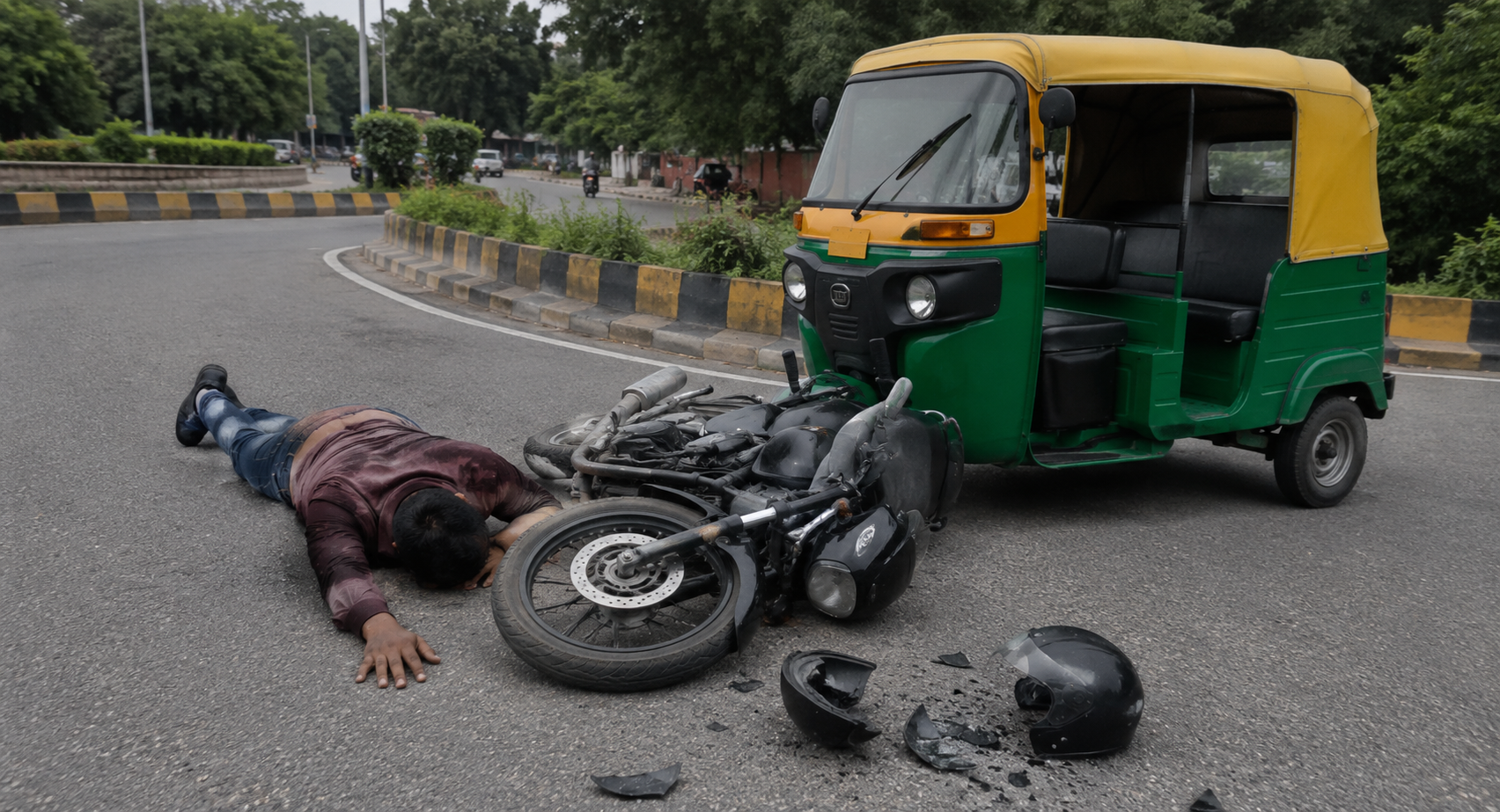 चंडीगढ़ में आधी रात हादसा, मोड़ पर ऑटो से टकराई तेज रफ्तार बाइक; हेलमेट टूटा और युवक ने भी तोड़ा दम
