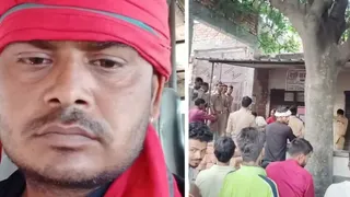 मृतक ट्रक चालक का फाइल फोटो। दूसरे चित्र में ठेके पर तोड़फोड़ के बाद तैनात पुलिस।