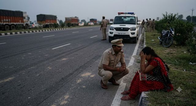 यूपी में आगरा-लखनऊ एक्सप्रेसवे पर पुलिस ने वाहन चोर गिरोह को घेरा, गर्लफ्रेंड को छोड़कर भागा सरगना
