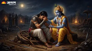 अभिमन्यु की मृत्यु पर श्रीकृष्ण ने अर्जुन को कैसे संभाला महाभारत का मार्मिक प्रसंग (Picture Credit: AI Generated)