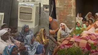 शवों के पास विलाप करते हुए परिजन।
