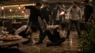 खाना देने में हुई थोड़ी सी देरी के चलते कैफे में मनबढ़ों ने फायरिंग कर दी। एआई इमेज