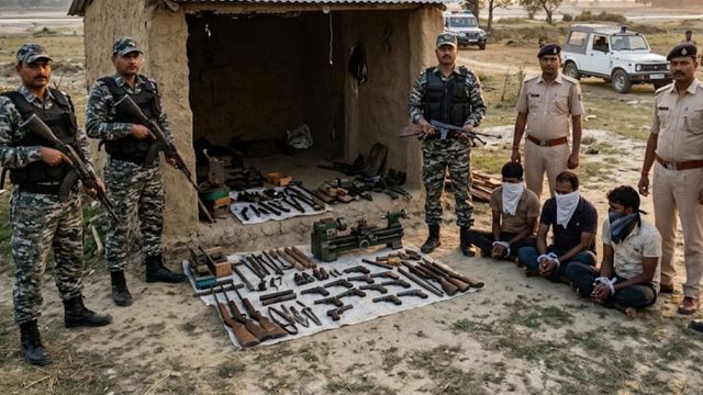 11 देसी पिस्टल, 15 मैगजीन... भागलपुर में मिनी गन फैक्ट्री का भंडाफोड़, 4 कारीगर गिरफ्तार
