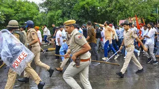 करणी सेना की रैली में प्रदर्शनकारी की मौत(फोटो: एएनआई)