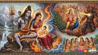 शिव महापुराण: जानें भगवान कार्तिकेय के जन्म का रहस्य (Picture Credit: AI Generated)