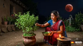 ग्रहण में तुलसी तोड़ने के नियम: जानें धार्मिक मान्यताएं और सही तरीका (Picture Credit: AI Generated)