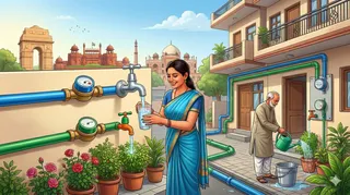 एक साधारण आवेदन पत्र जमा करने पर विभाग की टीम घर या दुकान पहुंचकर निशुल्क पानी एवं सीवर कनेक्शन उपलब्ध कराएगी। एआई इमेज