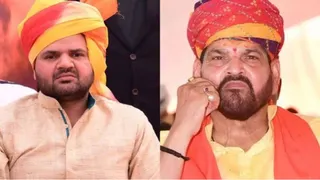 करन और बृजभूषण शरण सिंह।