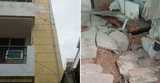 कानपुर में मेट्रो की खोदाई से एक और अपार्टमेंट का बेसमेंट धंसा, तीन मंजिला पर्वकुंज अपार्टमेंट में दहशत में बाहर भागे लोग