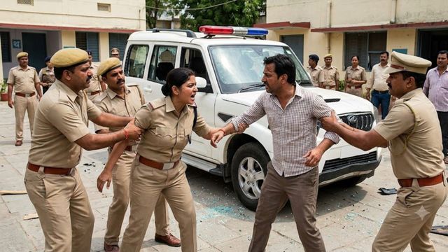 थानेदार पत्नी और पति पुलिस स्टेशन में भिड़े, सरकारी गाड़ी में तोड़फोड़; SHO ने दर्ज कराया केस
