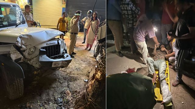 गुरुग्राम में तेज रफ्तार थार ने दो डिलीवरी बॉय को मारी टक्कर, लोगों ने नशे में धुत ड्राइवर को मौके पर पकड़ा