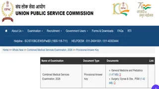 UPSC CMS Answer Key 2026