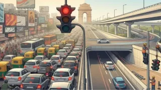 रोड को सिग्नल फ्री कर जाम से निजात दिलाई जाएगी। फोटो: एआई जनरेटेड