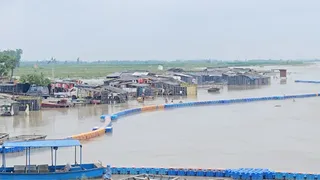 गजरौला तिगरी गंगा का जल स्तर बढ़ा। जागरण