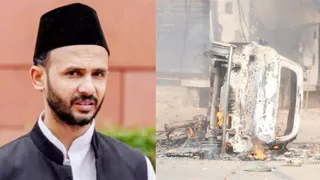 सांसद जियाउर्रहमान बर्क और संभल में हिंसा के दौरान फूंकी गई कार जागरण आर्काइव