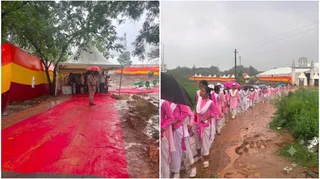 वीवीआईपी के लिए रेड कार्पेट और छात्रों के लिए कीचड़ वाला रास्ता