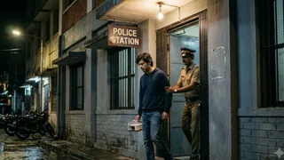 प्रेमिका के स्वजन की शिकायत के बाद पुलिस युवक को थाने ले आई। (AI Generated Image)