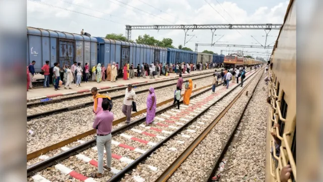 कभी भी हो सकता है बड़ा हादसा! उझानी रेलवे स्टेशन पर दो प्लेटफॉर्म के बीच FOB नहीं होने से फंसी यात्रियों की जान
