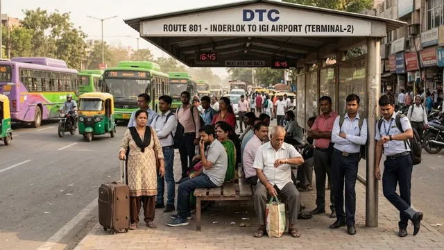 IGI Airport जाने वाली DTC की 801 बस बनी मुसीबत, यात्रियों को करना पड़ रहा दो-दो घंटे इंतजार
