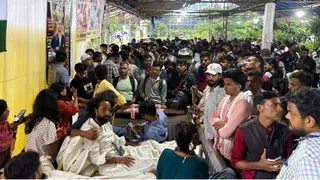 रांची में आंदोलनरत छात्र। (जागरण)