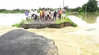 असम में बाढ़ से प्रभावित जोरहाट। (एएनआई)