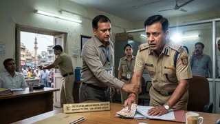 अहमदाबाद के मुख्य अग्निशमन अधिकारी रिश्वत लेते पकड़ा गया। (यह तस्वीर एआई द्वारा बनाई गई है)