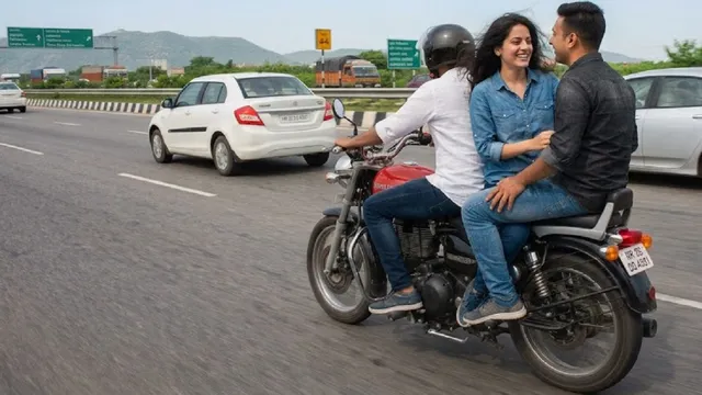 Delhi-Dehradun Highway पर युवती की शर्मनाक हरकत, बाइक पर दो युवकों के बीच बैठने से हादसे का भी था खतरा