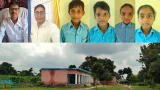 जंगल के बीच बिना बाउंड्री वॉल के राजकीय प्राथमिक विद्यालय बटेसरा। जागरण