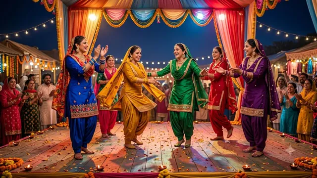 गिद्दा और भांगड़ा से महिलाओं ने मचाया धमाल, पंजाब के नवांशहर में धूमधाम से मनाया तीयां दा त्योहार