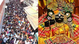 बांकेबिहारी मंदिर में बड़ी संख्या में पहुंचे भक्त। जागरण