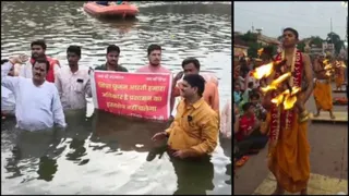 उज्जैन में पुरोहितों ने किया जल सत्याग्रह, बटुकों से आरती कराने पर विवाद।