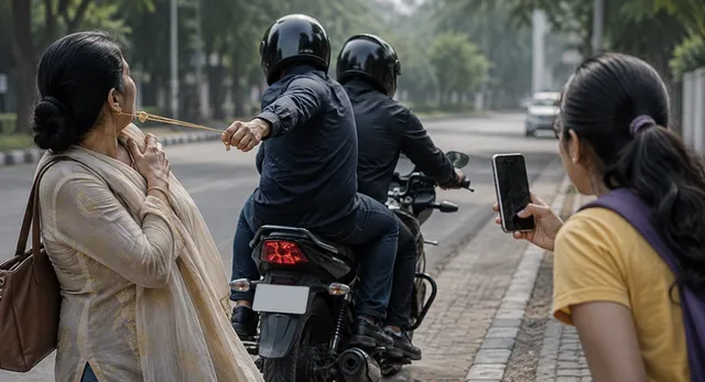 चंडीगढ़ में महिला के गले से सोने का लॉकेट झपटा, बेटी ने नोट किया बाइक का नंबर; पुलिस को मिला अहम सुराग

