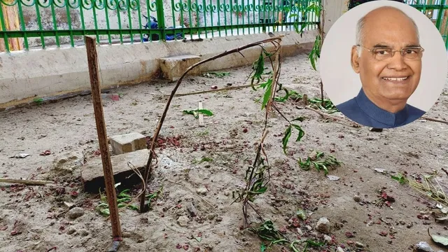 पूर्व राष्ट्रपति रामनाथ कोविंद ने रोपा पौधा, एक दिन भी नहीं टिक सका; वृंदावन में बंदर कर गए तहस नहस