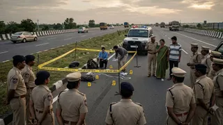 हाईवे पर मिला शव, पत्नी और बेटे पर हत्या का शक (यह तस्वीर AI की मदद से बनाई गई है।)