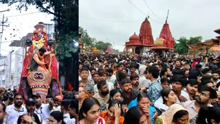 सुमा हाथी पर मनमहेश रूप में सवार भगवान महाकाल, दर्शनों के लिए उमड़े भक्त। (सौजन्य: मंदिर समिति)