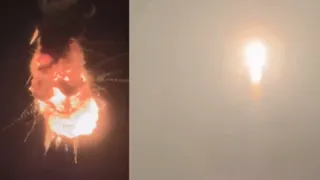चीन का रॉकेट उड़ान भरने के कुछ ही देर बाद फट गया (सोशल मीडिया)