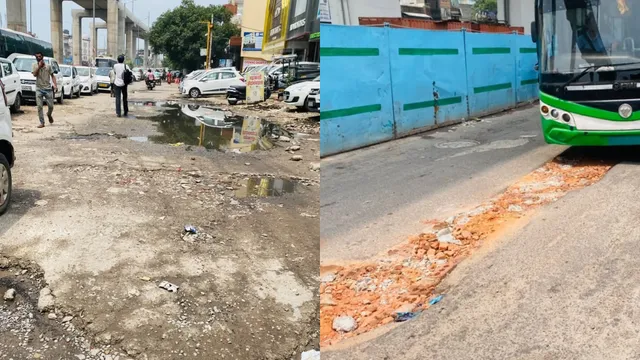 दिल्ली के वजीराबाद रोड पर जर्जर सड़क और गड्ढों से बढ़ रहा हादसों का खतरा, कारोबार भी हो रहा प्रभावित

