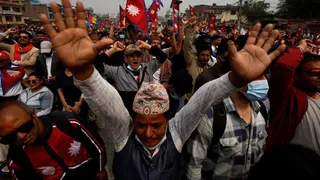 नेपाल में "हिंदू राष्ट्र" की मांग को जन मन का समर्थन। फोटो- रॉयटर