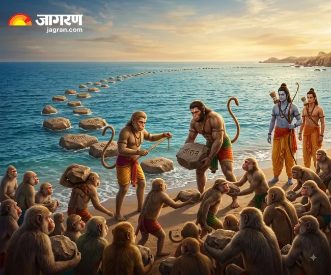 valmiki ramayana story how nal neel floating stones built ram setu